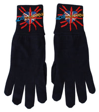 Dolce & Gabbana Dolce & Gabbana Blue #DMen'sLondon Embroidered Wool Men's Gloves