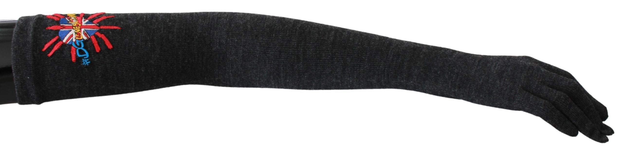 Dolce & Gabbana Dolce & Gabbana Gray #DWomen'sLondon Embroidered Virgin Wool Women's Gloves