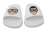 Dolce & Gabbana Dolce & Gabbana White Leather #dgfamily Slides Shoes Women's Sandals