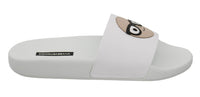 Dolce & Gabbana Dolce & Gabbana White Leather #dgfamily Slides Shoes Women's Sandals