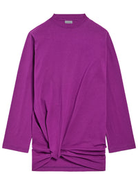 BALENCIAGA T-Shirt A Maniche Lunghe Con Motivo Piega In Jersey Sottile Women