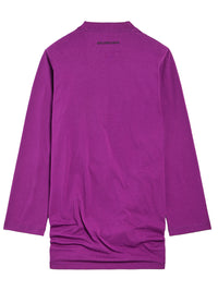 BALENCIAGA T-Shirt A Maniche Lunghe Con Motivo Piega In Jersey Sottile Women