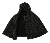 Dolce & Gabbana Gray Tweet Wool Kaftan Jacket Coat Women's Top
