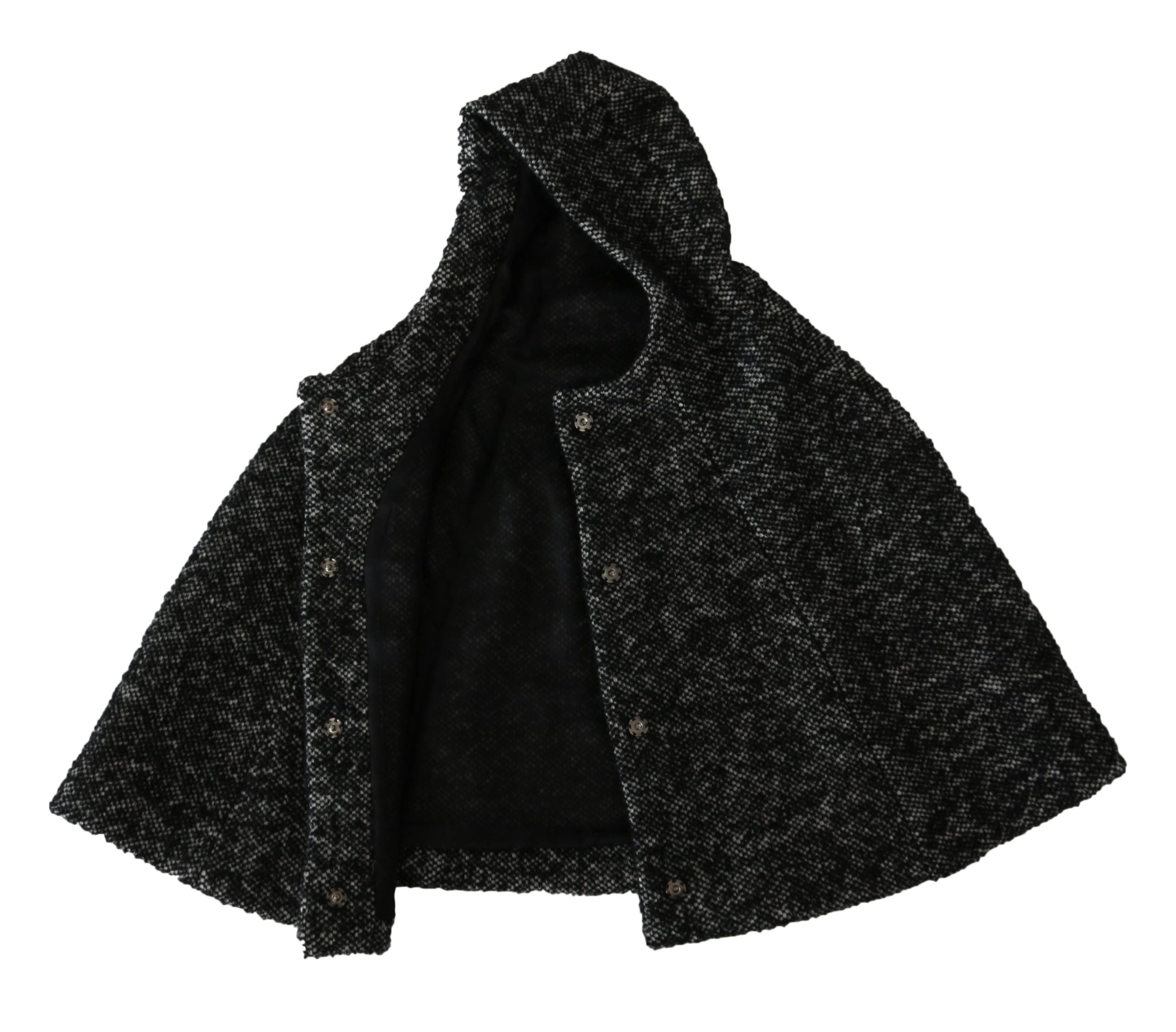 Dolce & Gabbana Gray Tweet Wool Kaftan Jacket Coat Women's Top