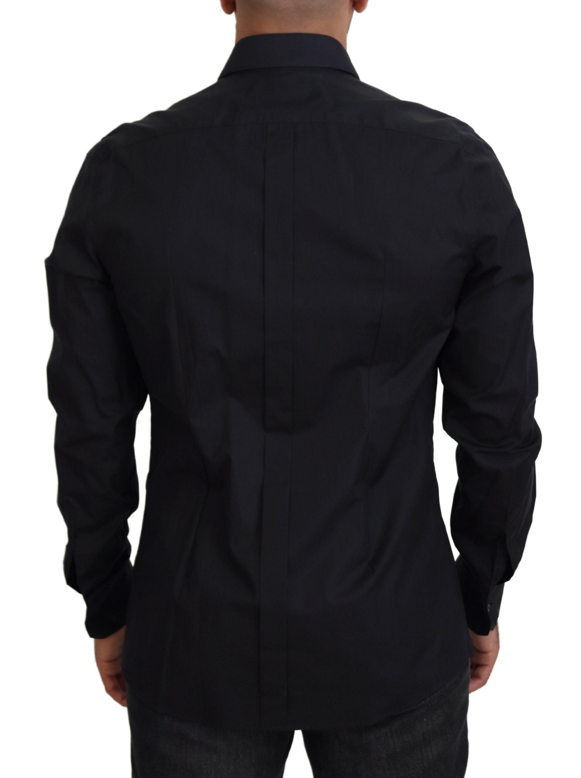 Dolce & Gabbana  Men's Rose Embroidered Long Sleeve Shirt Black