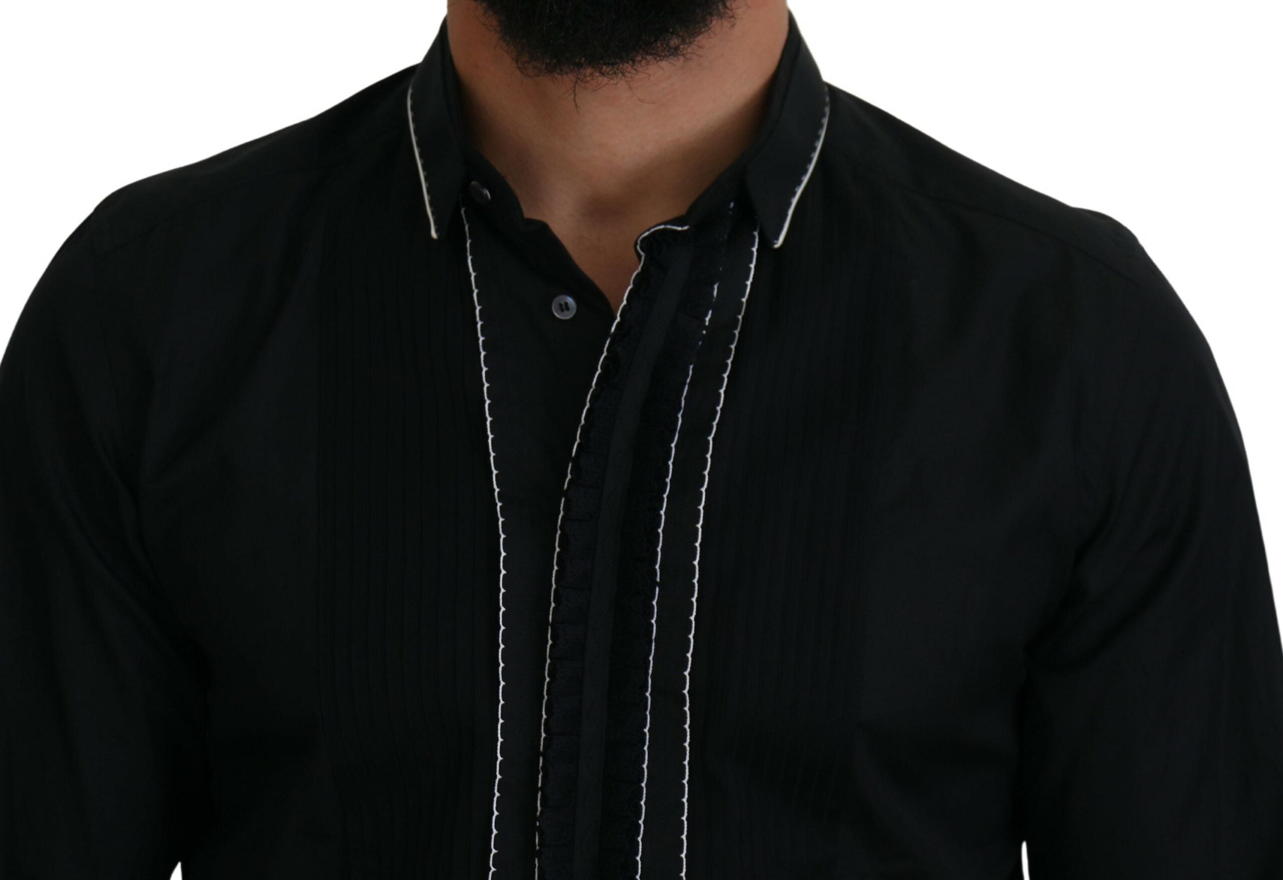 Dolce & Gabbana Classic Fit Long Sleeve Dress Shirt - Black