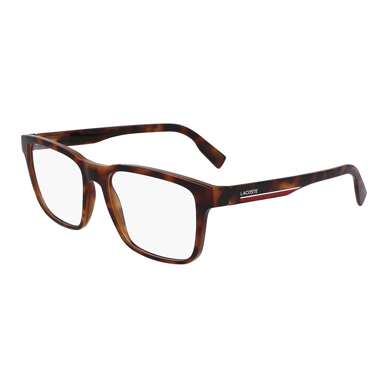 Lacoste Eyeglasses Square Full Rim, Havana Frame and Clear Demo Lens Lens L2926N214