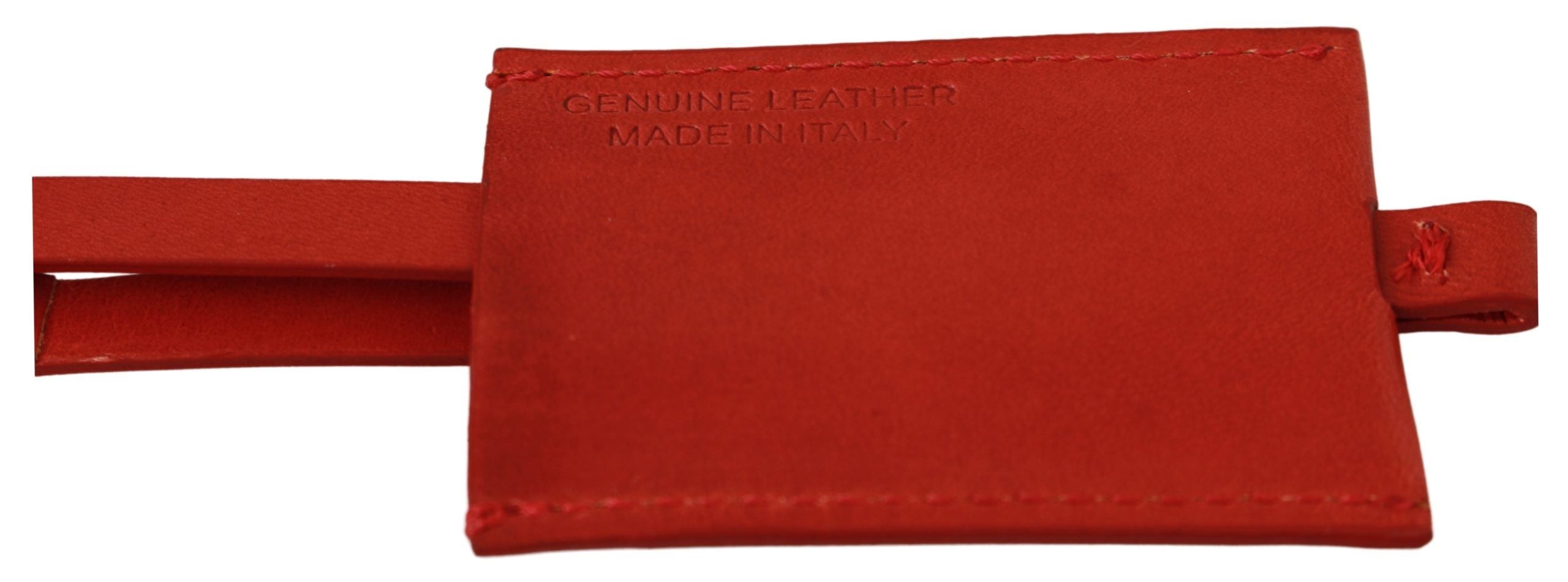 Costume National Red Leather Branded Logo Keyring Men's Keychain