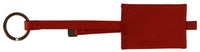 Costume National Red Leather Branded Logo Keyring Men's Keychain