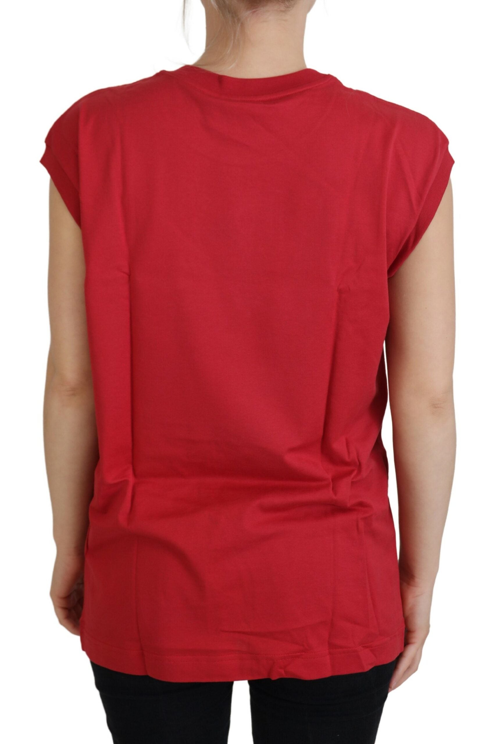 Dolce & Gabbana Women's Red Cotton TShirt with DG Logo