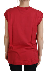 Dolce & Gabbana Women's Red Cotton TShirt with DG Logo
