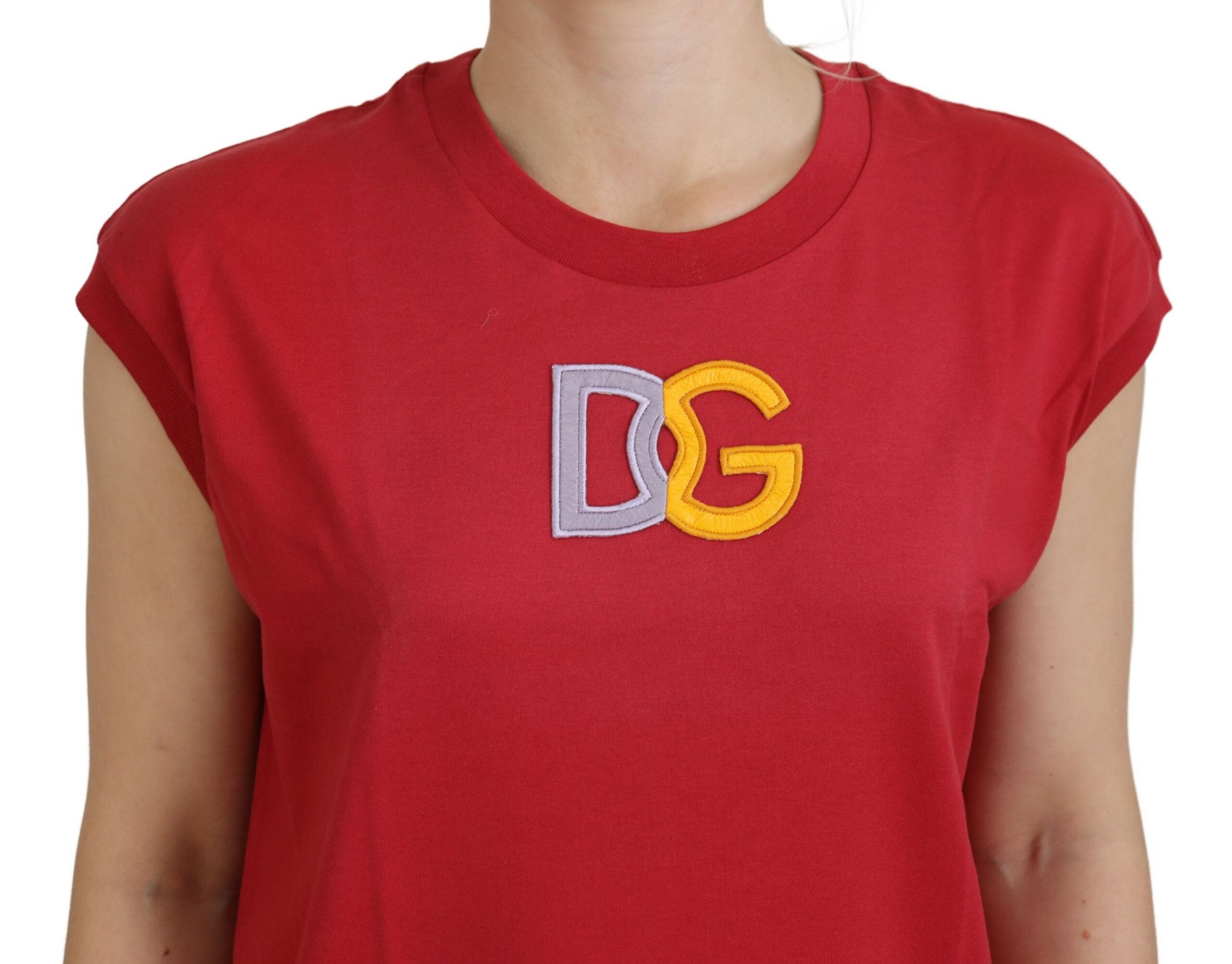 Dolce & Gabbana Women's Red Cotton TShirt with DG Logo