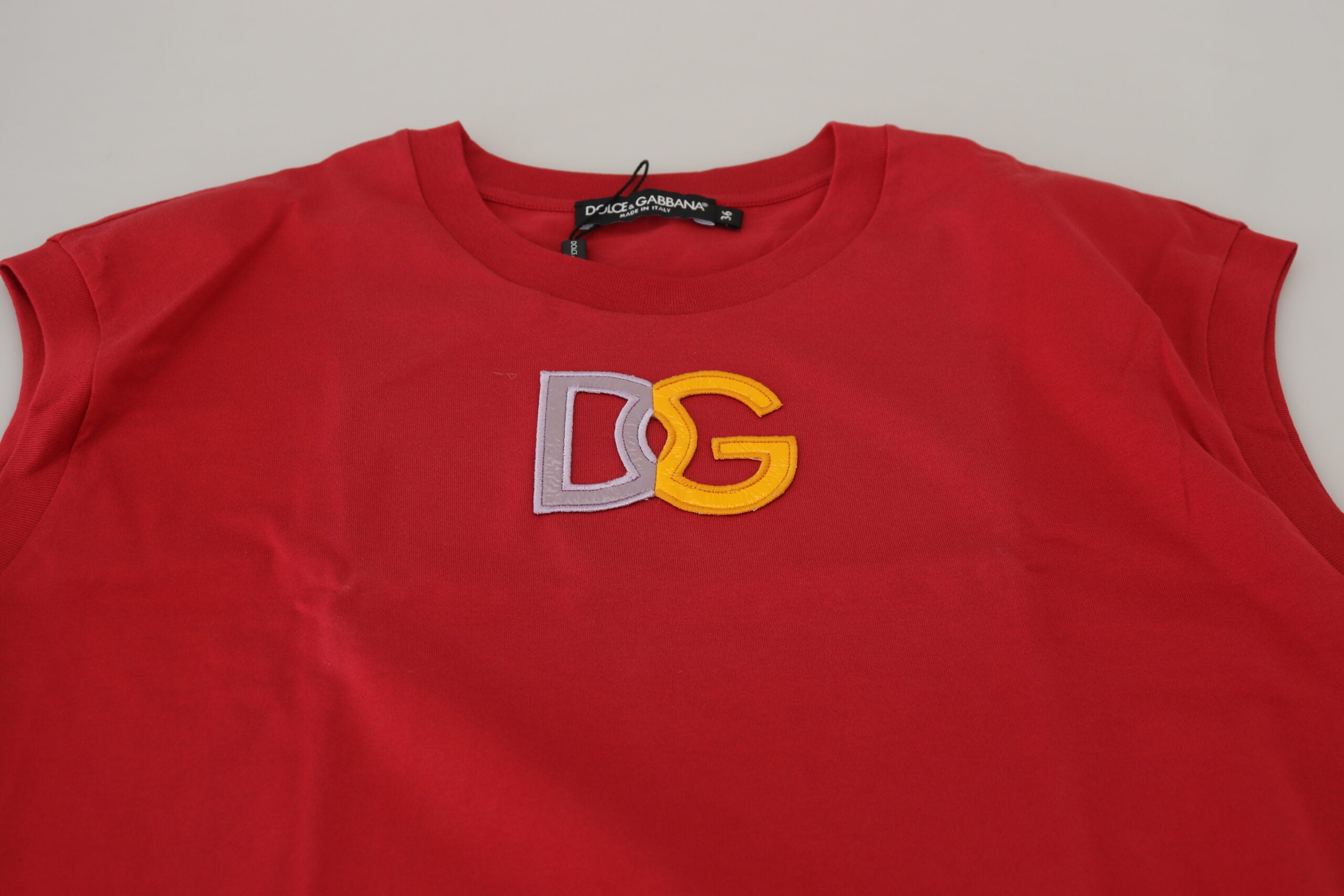 Dolce & Gabbana Women's Red Cotton TShirt with DG Logo