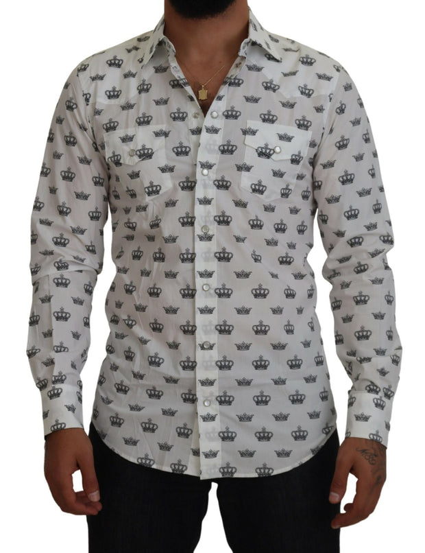 Dolce & Gabbana Crown Print Cotton Shirt