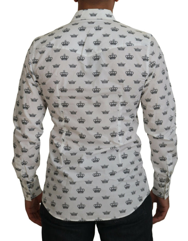 Dolce & Gabbana Crown Print Cotton Shirt