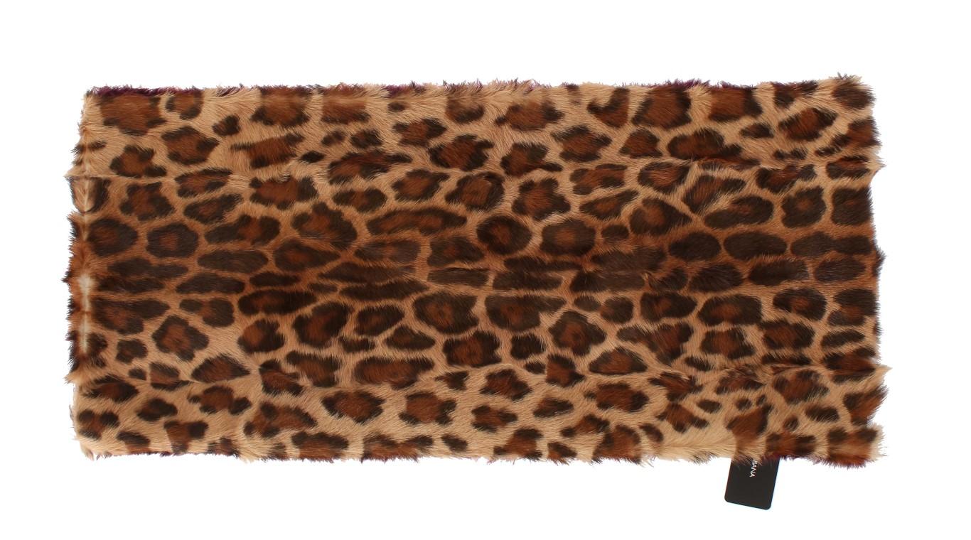 Dolce & Gabbana Leopard Print Fur Scarf
