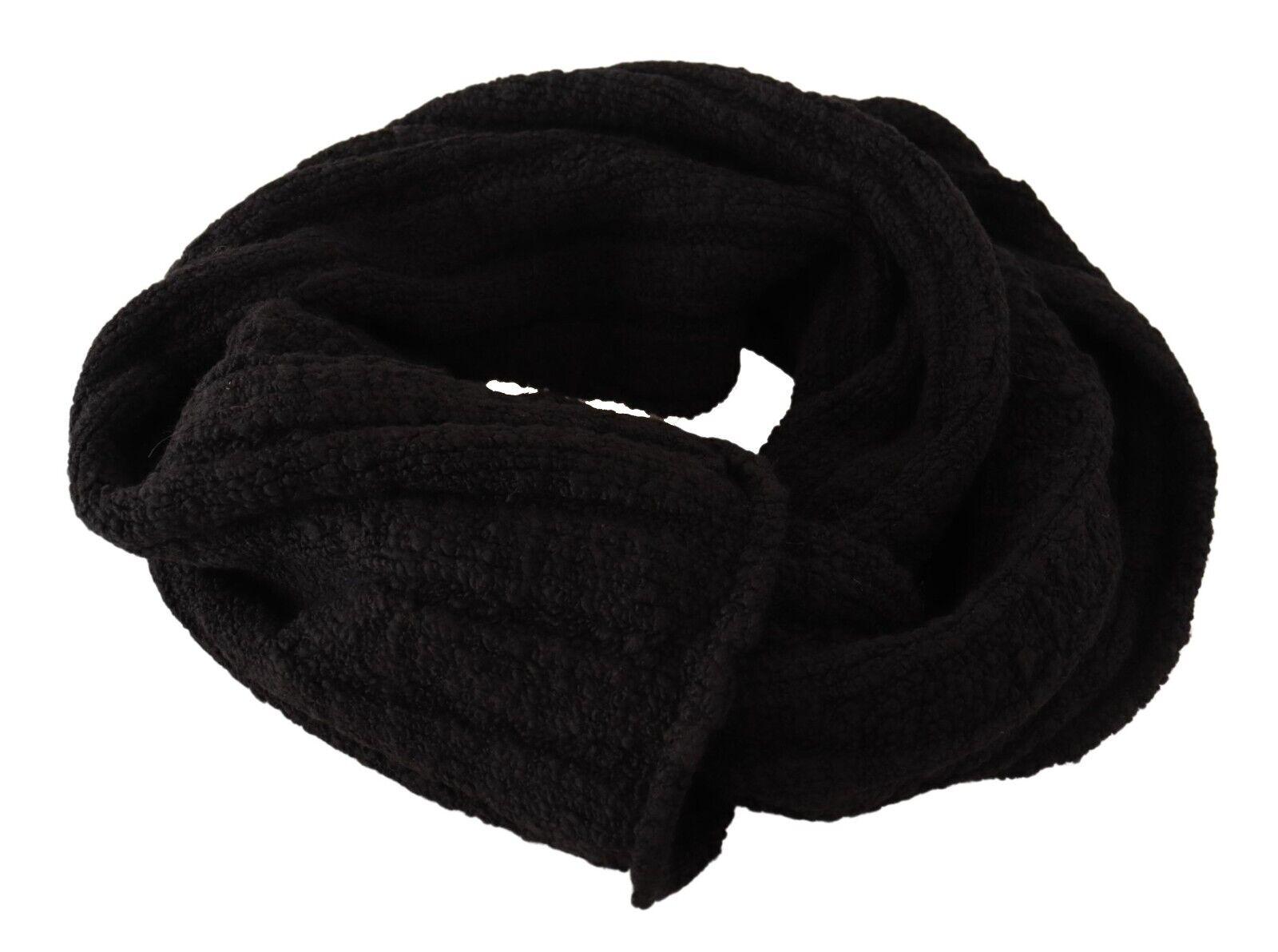 Dolce & Gabbana  Cable Knit Wool Scarf - Black