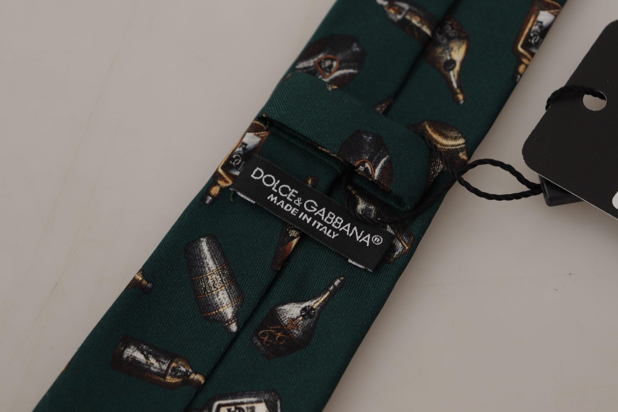 Dolce & Gabbana Bottle Print Silk Tie