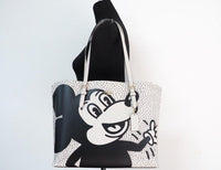 COACH Mickey Mouse Signature Tote Bag BlackWhite C4159