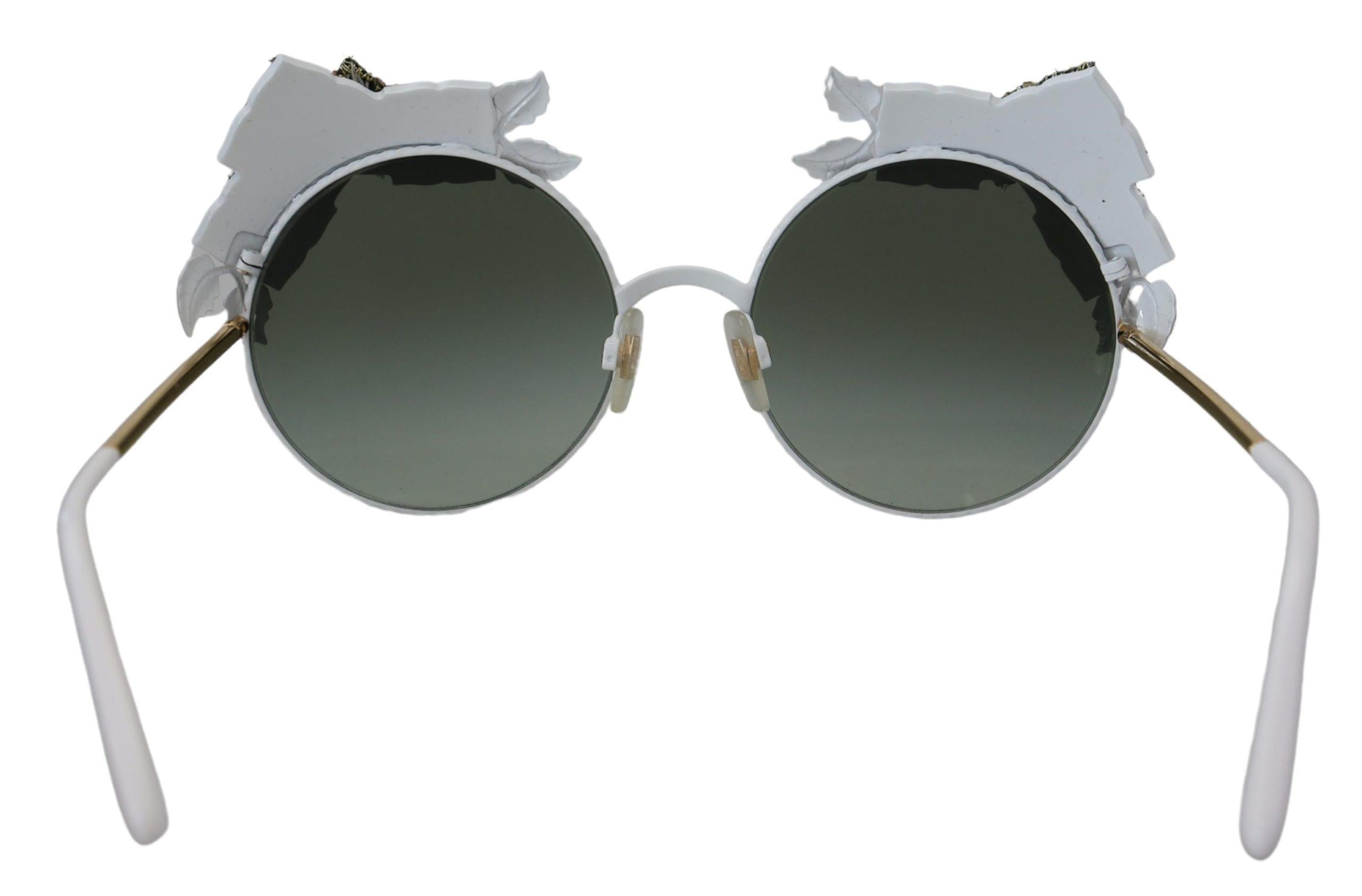 Dolce & Gabbana DG4335 Round Sunglasses for Women White Frame