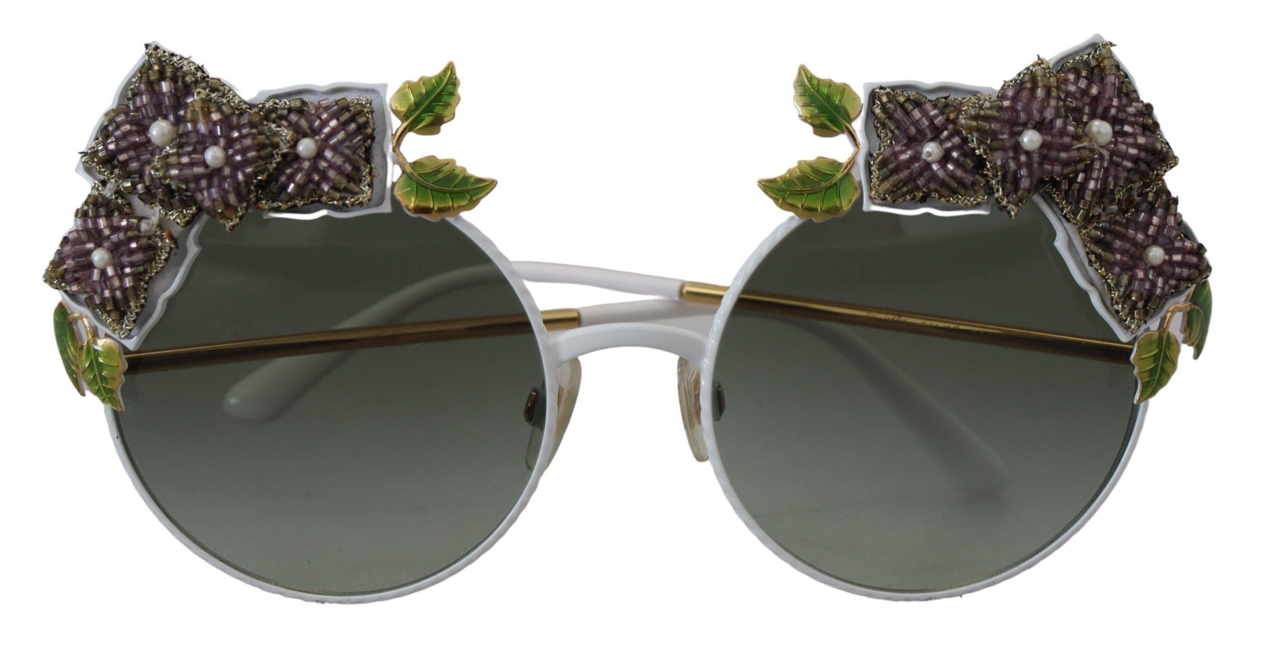 Dolce & Gabbana DG4335 Round Sunglasses for Women White Frame