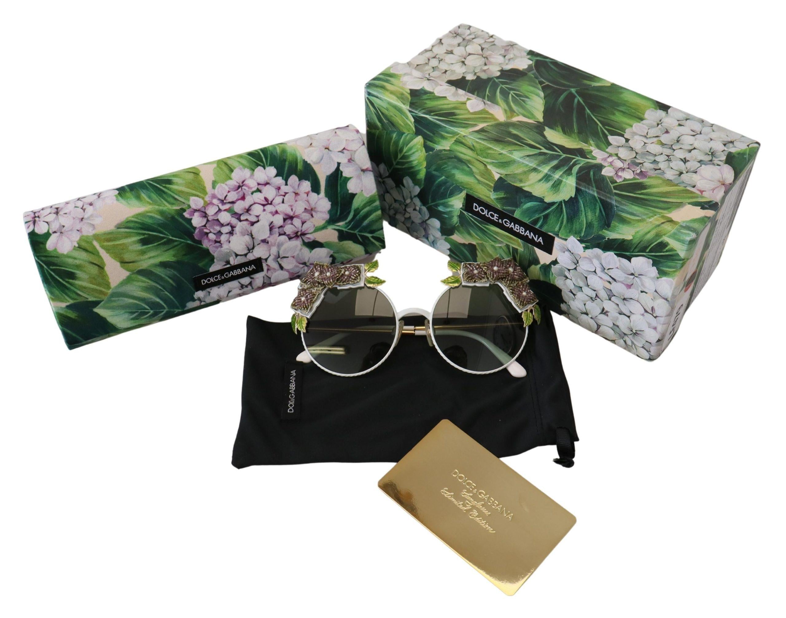 Dolce & Gabbana DG4335 Round Sunglasses for Women White Frame