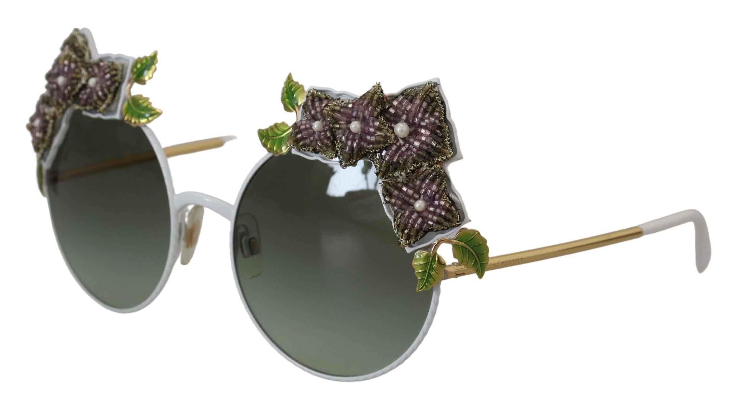 Dolce & Gabbana DG4335 Round Sunglasses for Women White Frame