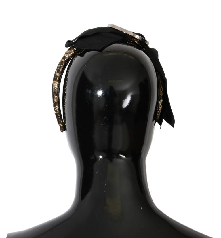 Dolce & Gabbana  Black and Gold Hair Bow Headband with Blonde Hair Piece