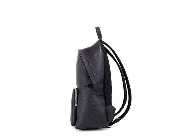 Burberry Black Pebbled Leather Backpack with Zip Closure