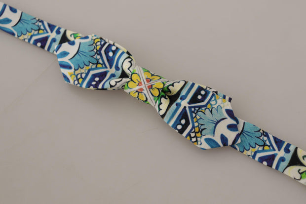 Dolce & Gabbana Majolica Print Adjustable Bow Tie