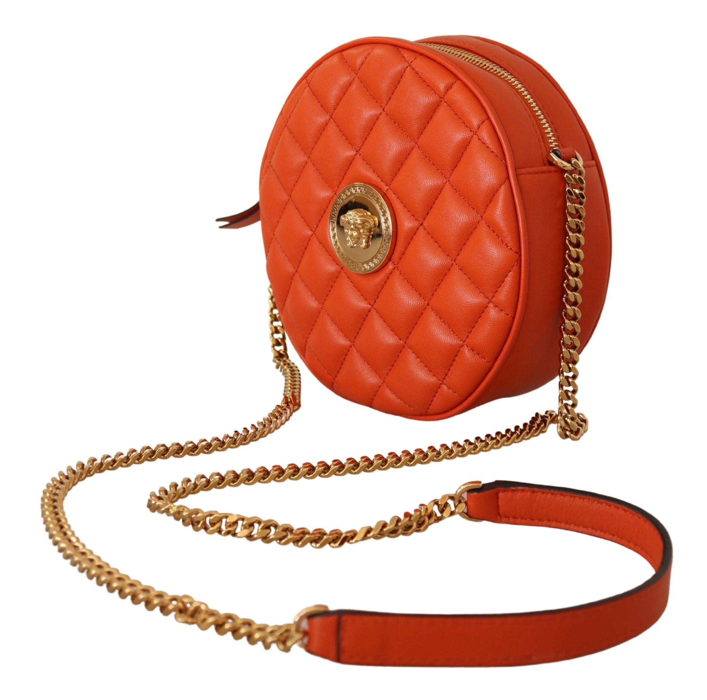 Versace  La Medusa Chain Bag in Orange