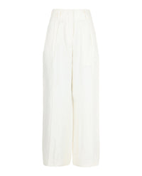 Ferragamo Womens Silk Blend Wide-Leg Pants