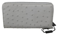 Dolce & Gabbana Dolce & Gabbana White Ostrich Leather Continental Mens Clutch Men's Wallet
