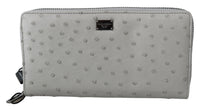 Dolce & Gabbana Dolce & Gabbana White Ostrich Leather Continental Mens Clutch Men's Wallet