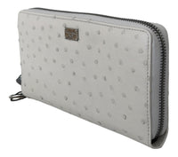 Dolce & Gabbana Dolce & Gabbana White Ostrich Leather Continental Mens Clutch Men's Wallet