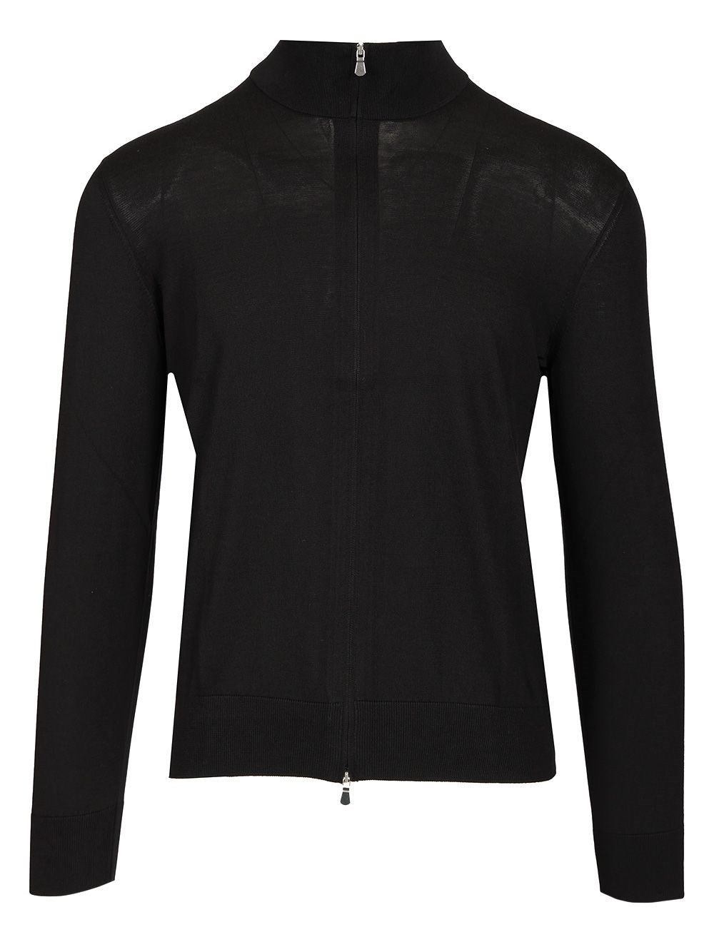 Tagliatore Tagliatore Men Cotton And Silk High Neck Zip Sweater