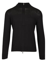 Tagliatore Tagliatore Men Cotton And Silk High Neck Zip Sweater
