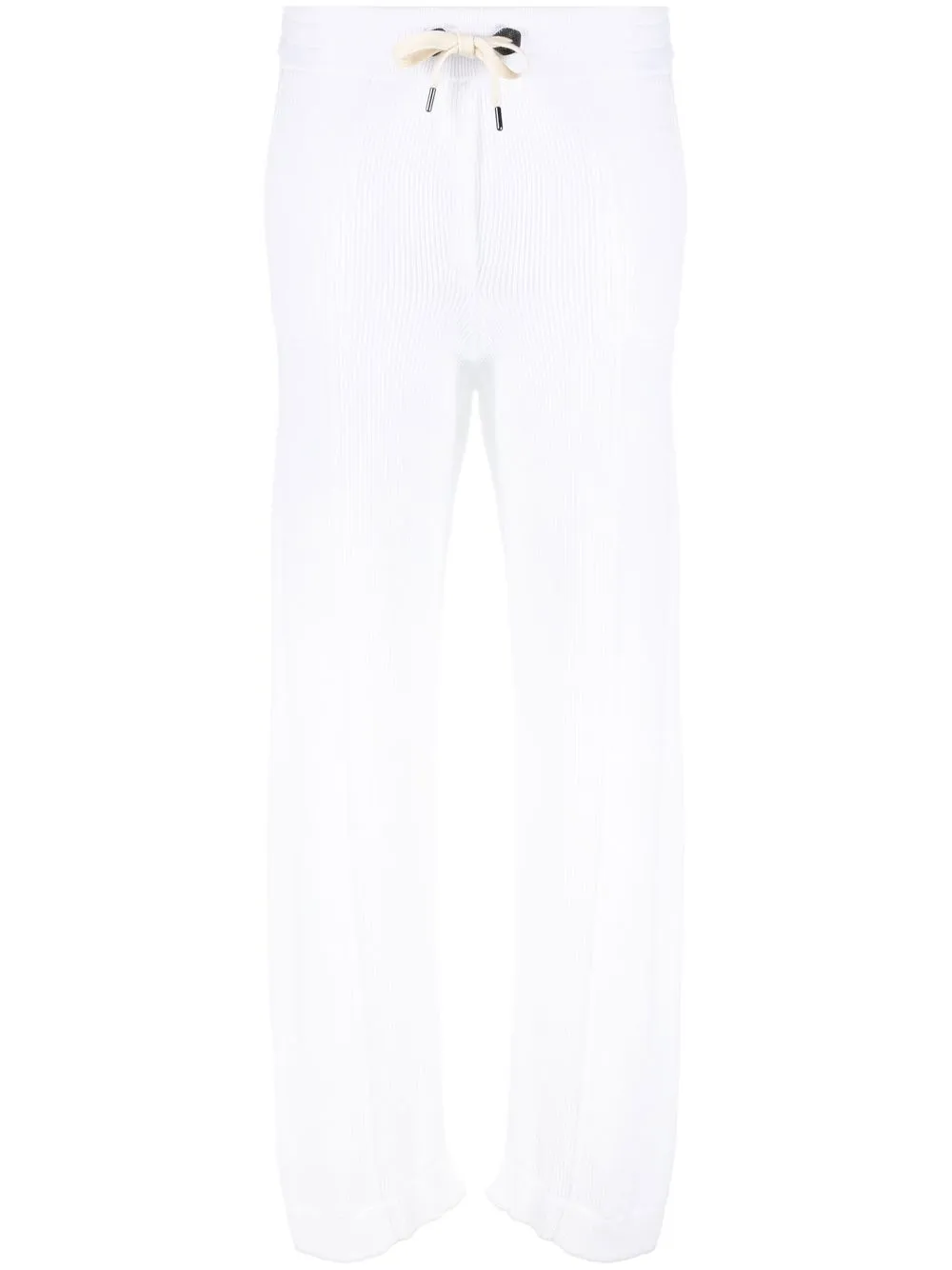 Brunello Cucinelli Knit Pleated Wide-Leg Drawstring Pants White