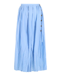 Ferragamo Womens Pleated Wrap Maxi Skirt Blue