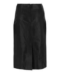 Ferragamo Womens Pleated-Front Leather Midi Skirt
