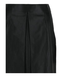 Ferragamo Womens Pleated-Front Leather Midi Skirt