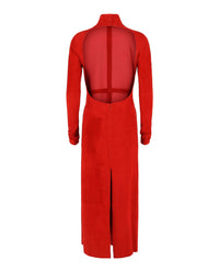 Ferragamo Womens Backless Suede Dress