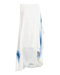 Ferragamo Womens Degrade-Print Draped High-Low Dress