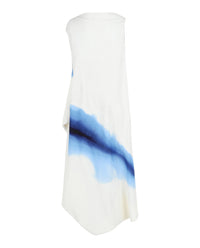 Ferragamo Womens Degrade-Print Draped High-Low Dress