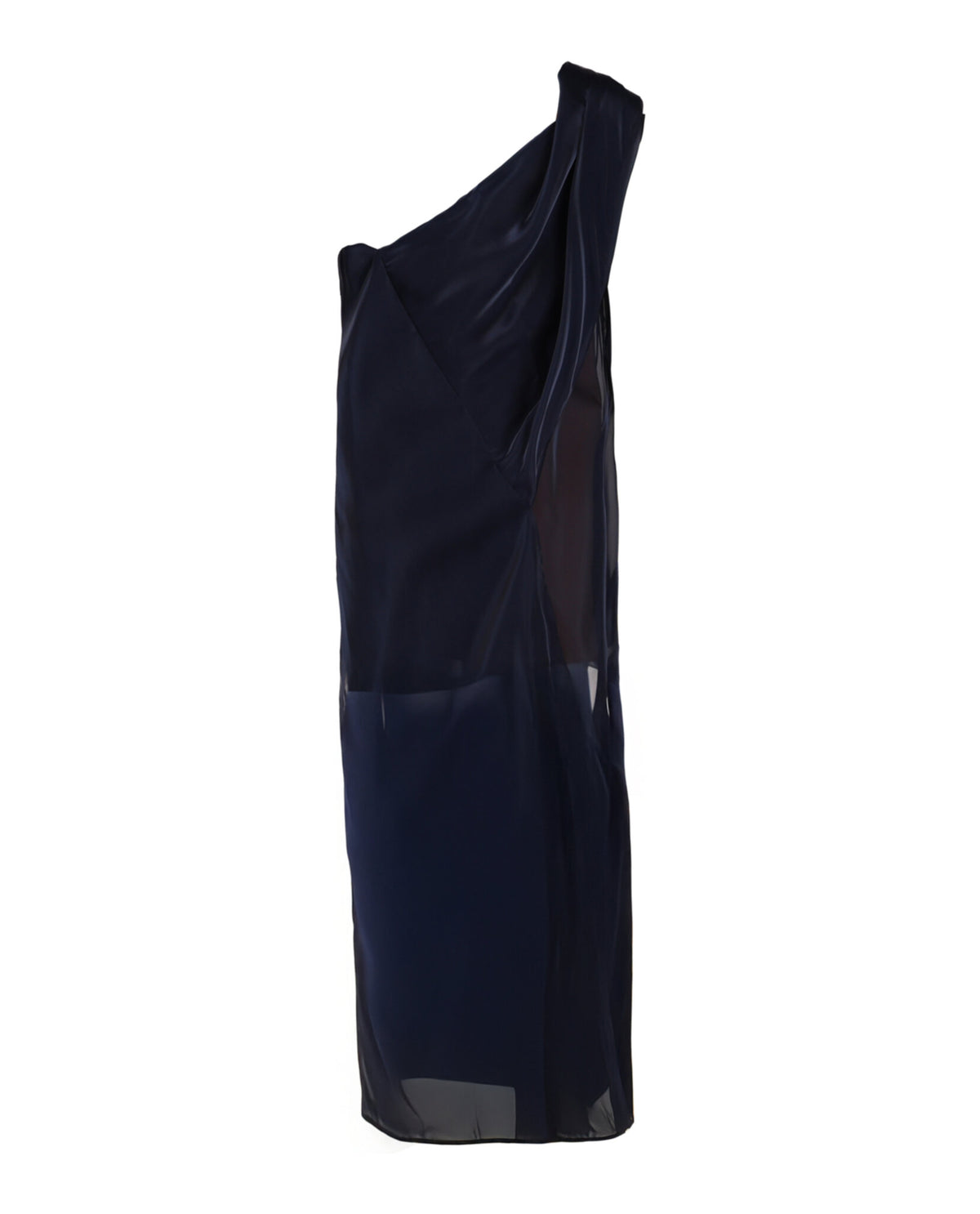 Ferragamo Womens Sheer Draped One-Shoulder Mini Shift Dress