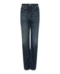 Ferragamo Womens Stone Wash Straight Leg Jeans