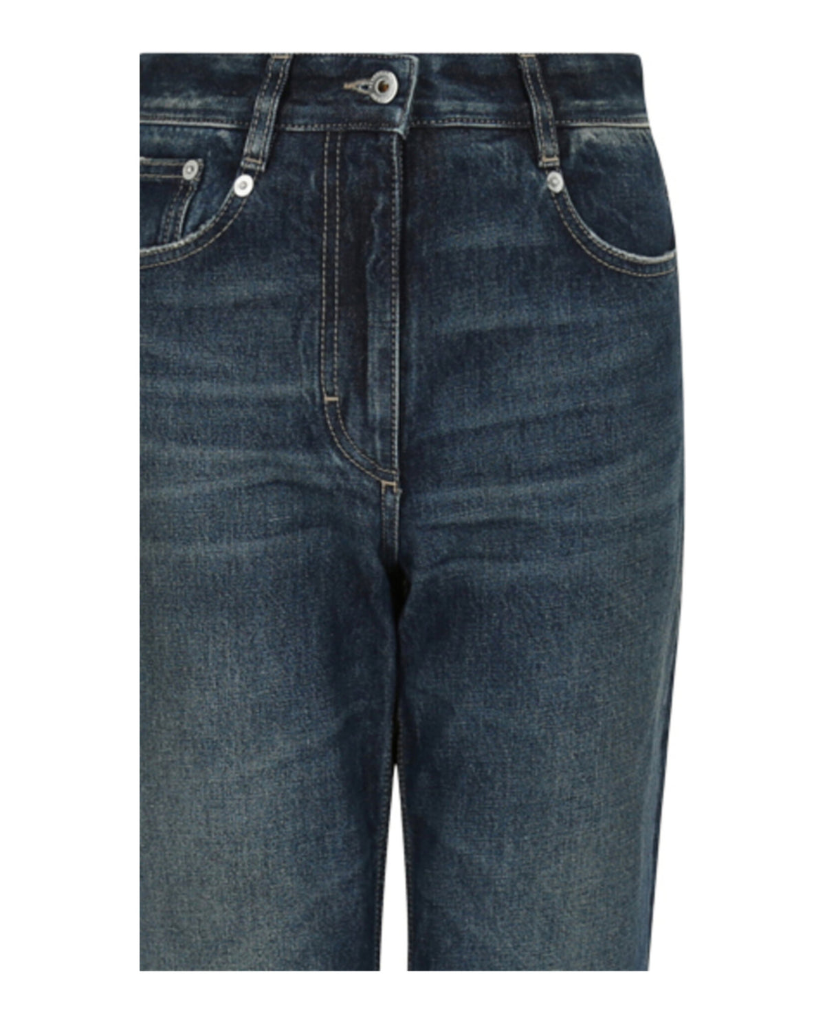 Ferragamo Womens Stone Wash Straight Leg Jeans