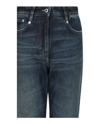 Ferragamo Womens Stone Wash Straight Leg Jeans