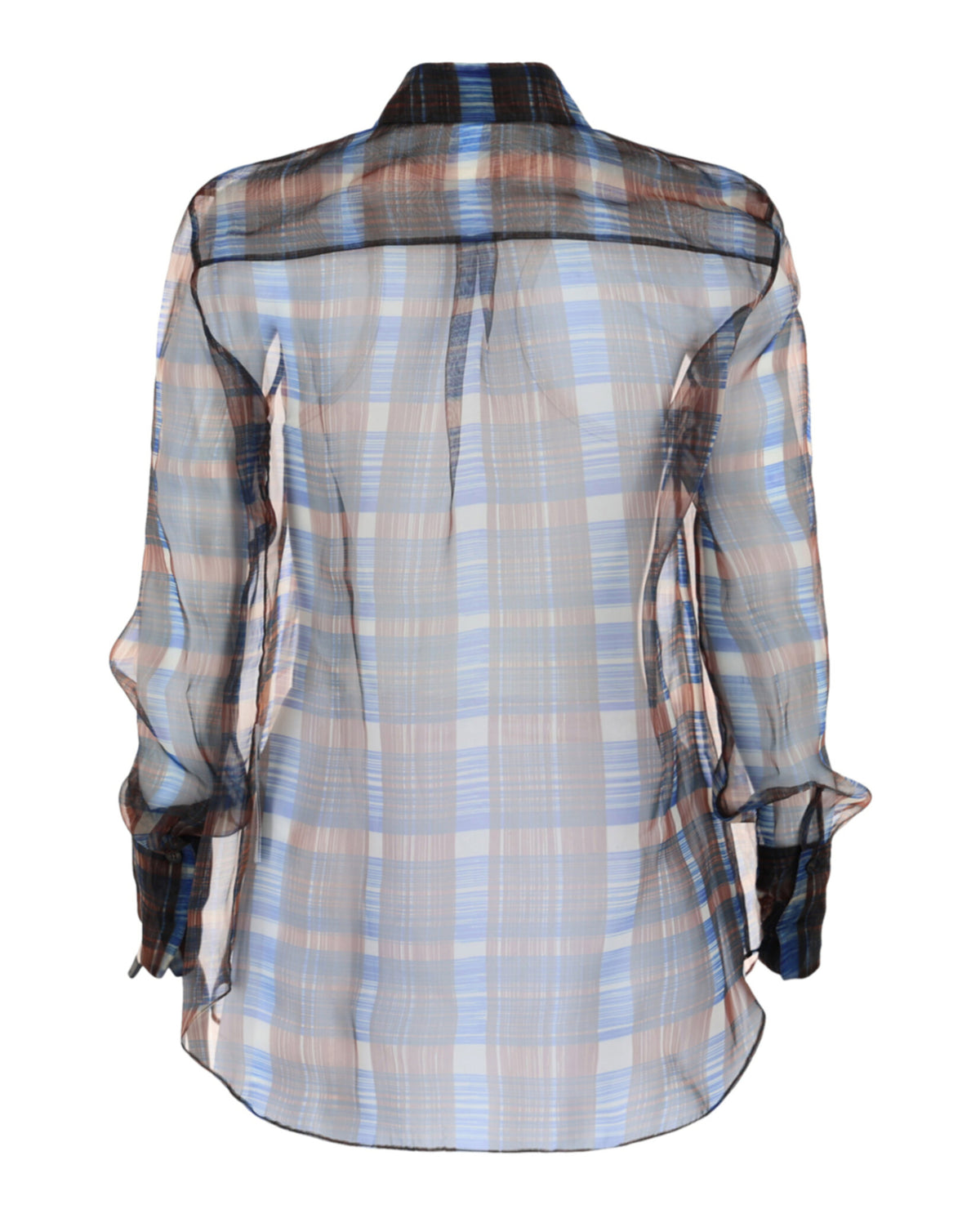 Ferragamo Womens August Organza Check Button-Front Shirt