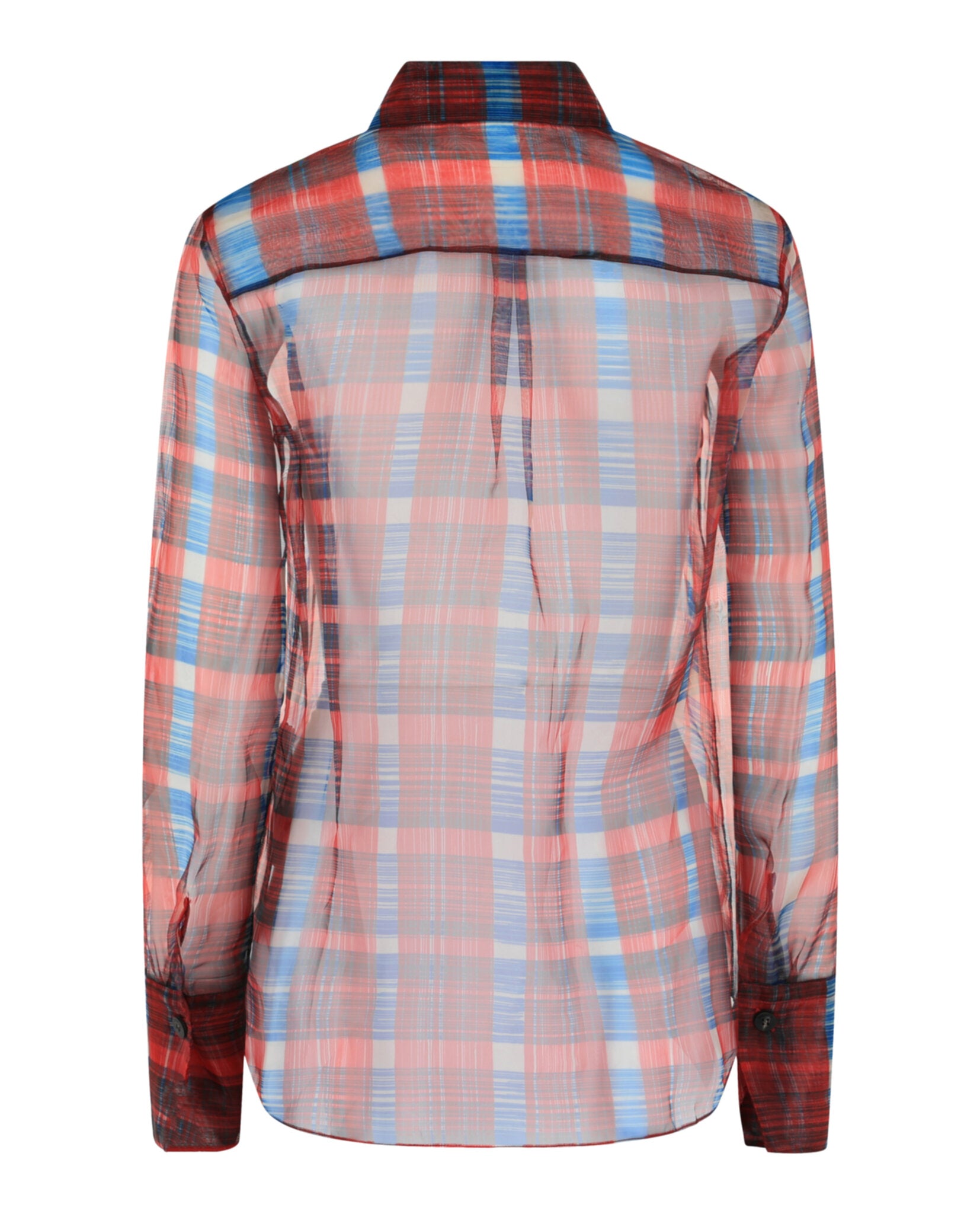 Ferragamo Womens August Organza Check Button-Front Shirt